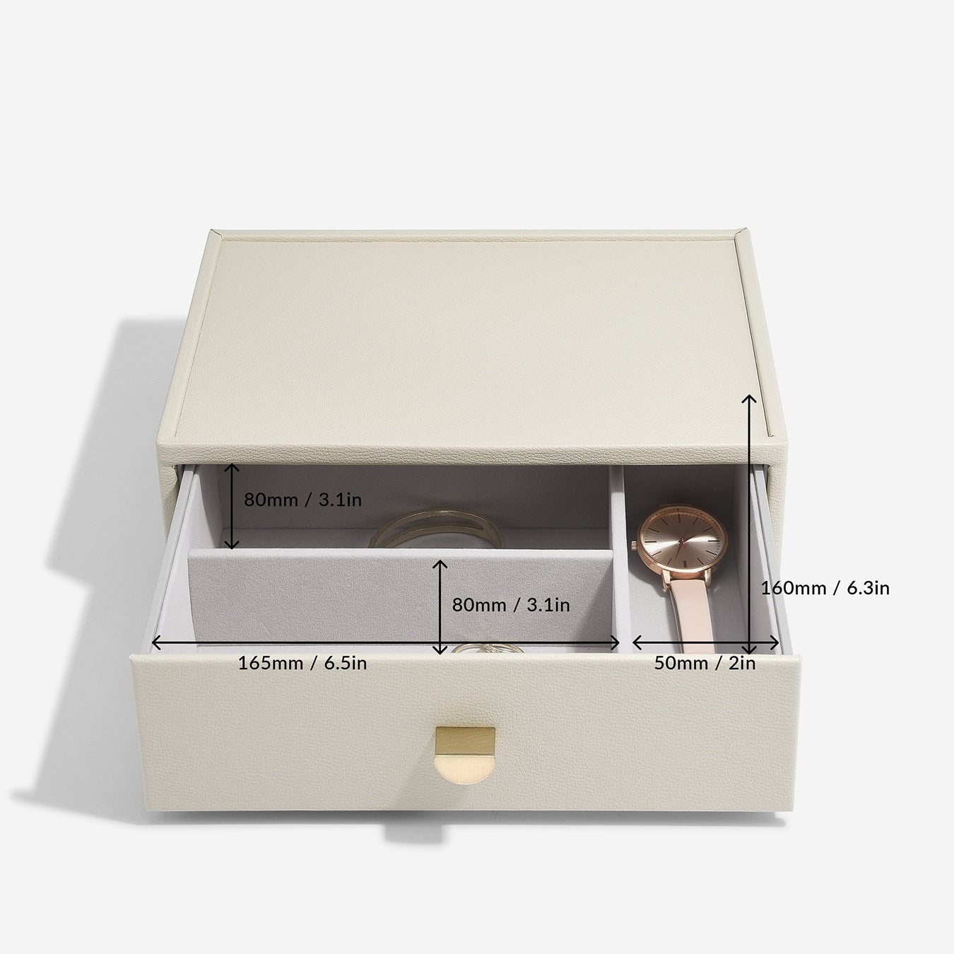 Oatmeal Classic Jewellery Box Accessory Drawer