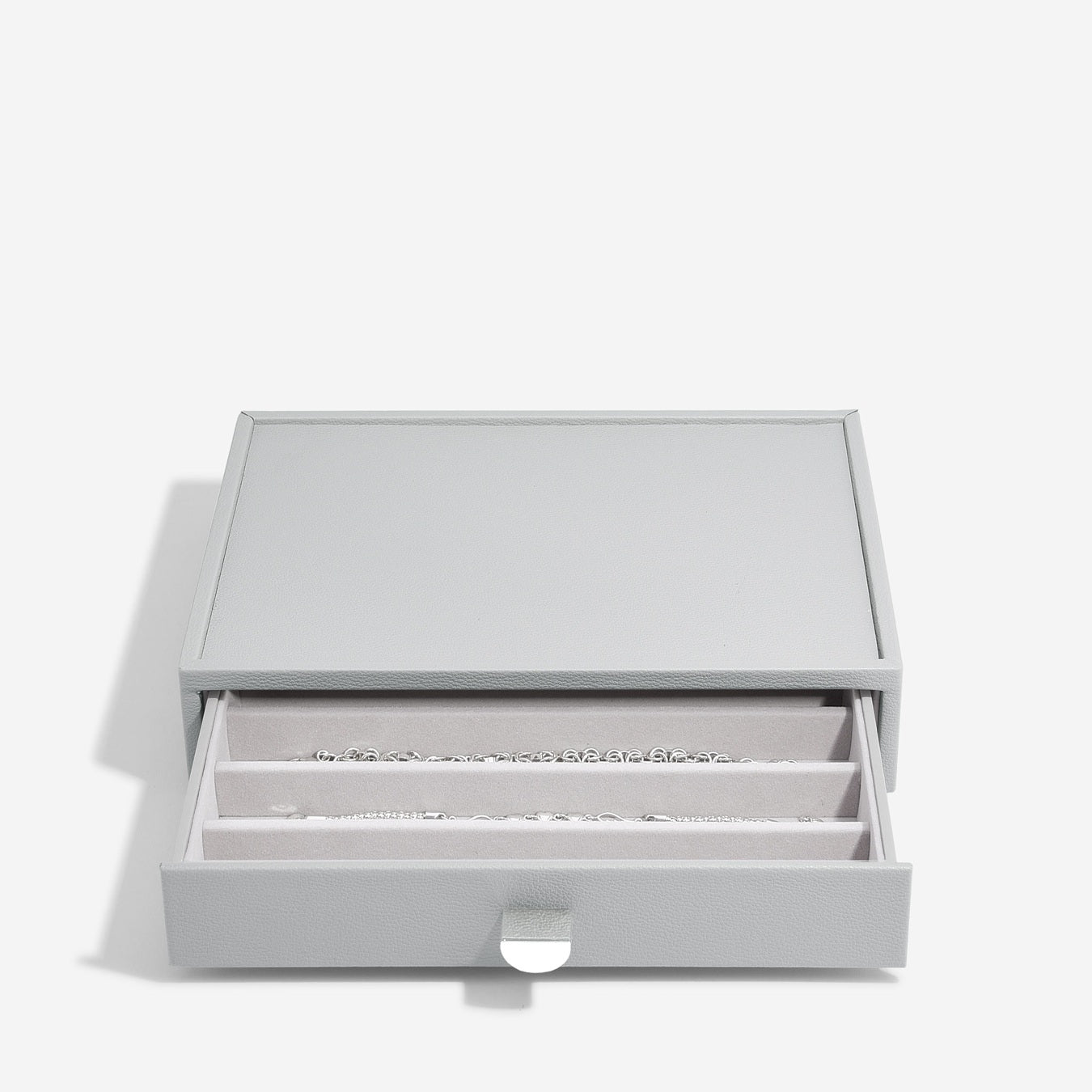 Pebble Grey Classic Jewellery Box Necklace Drawer