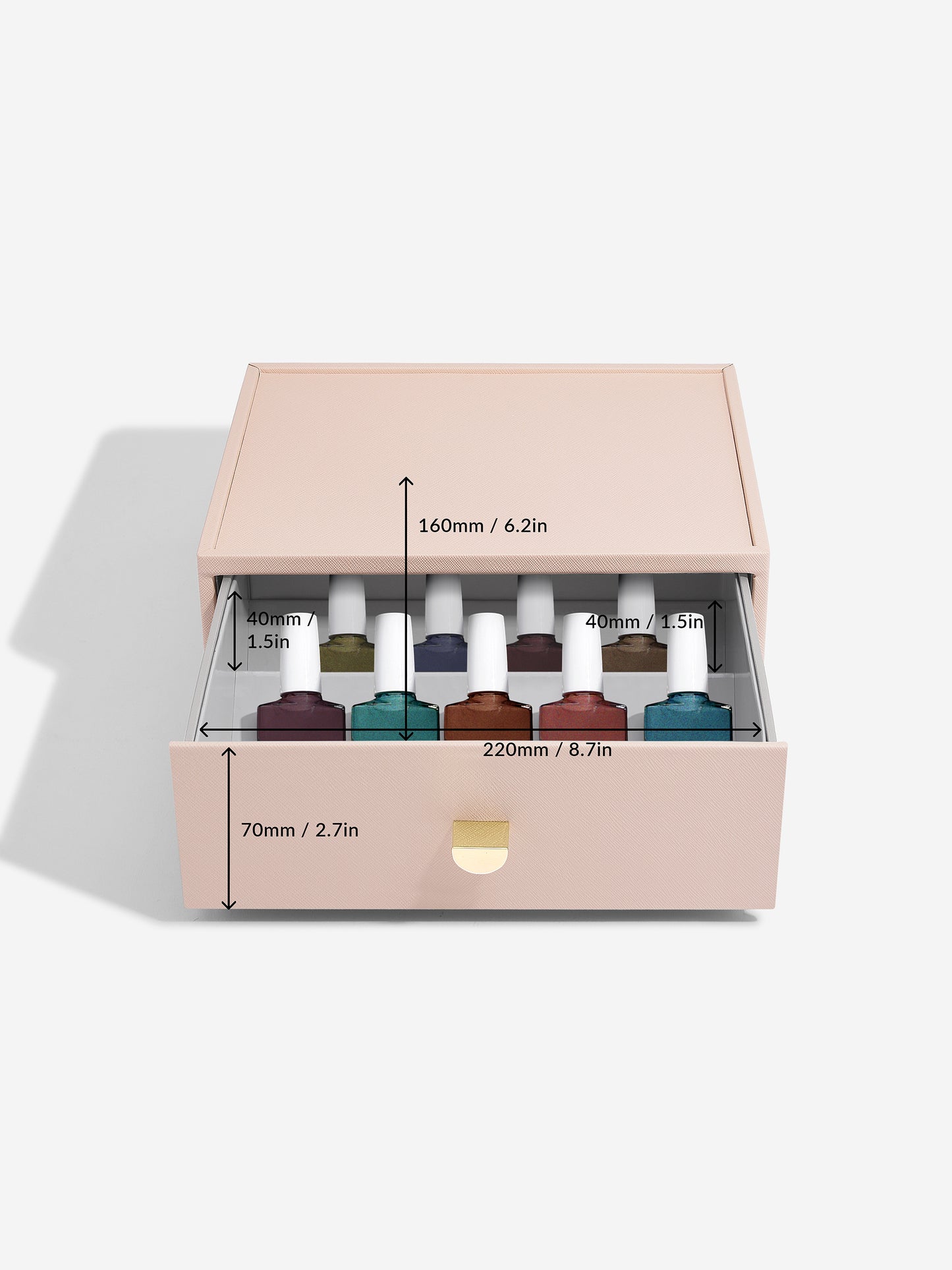 Blush Pink Classic Nail Polish Drawer