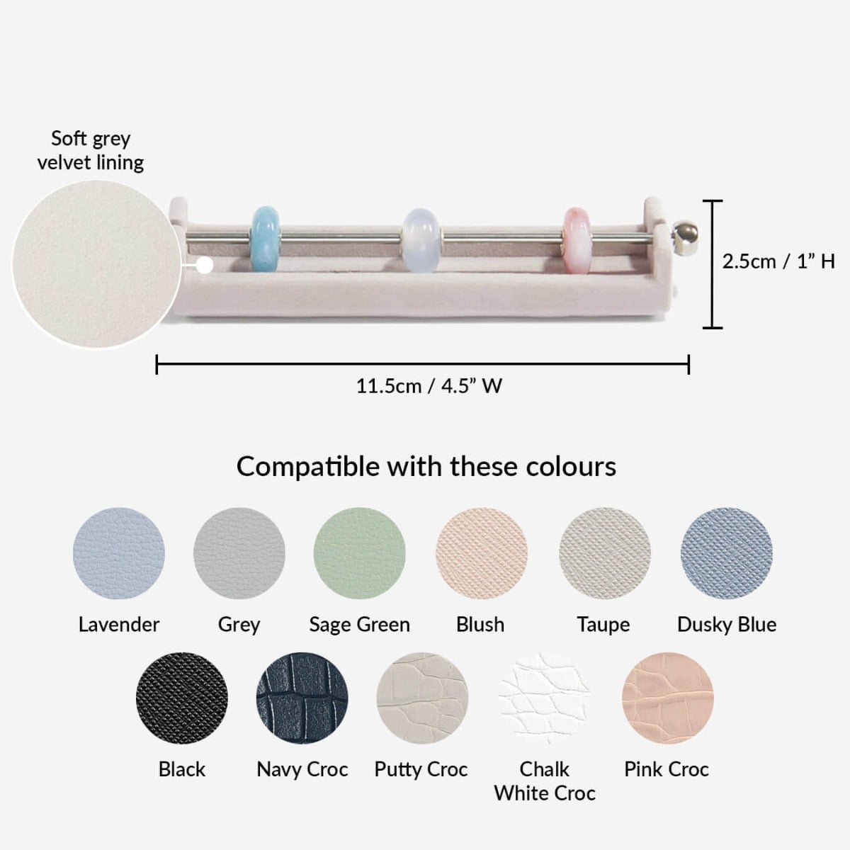 Grey Velvet Charm Bar