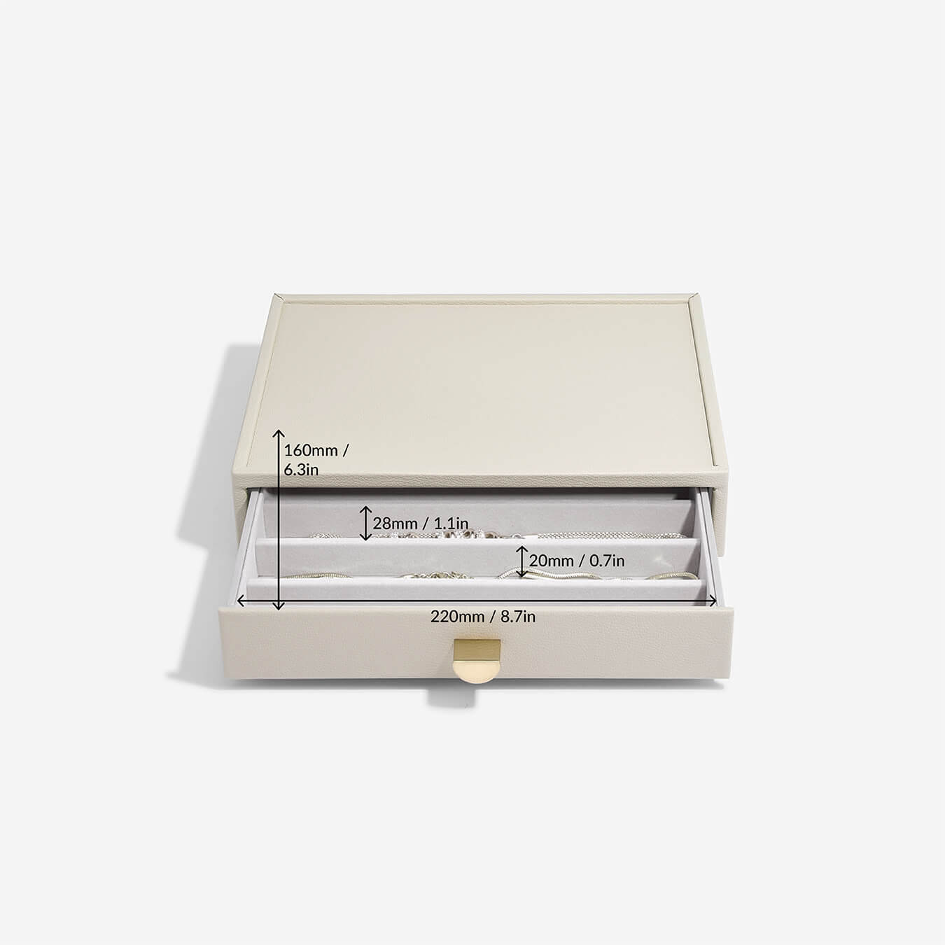 Oatmeal Classic Jewellery Box Necklace Drawer