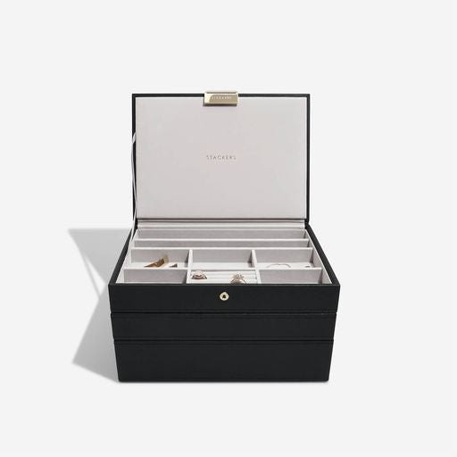 Stackers Canada Classic Set of 3 Jewellery Box - Black