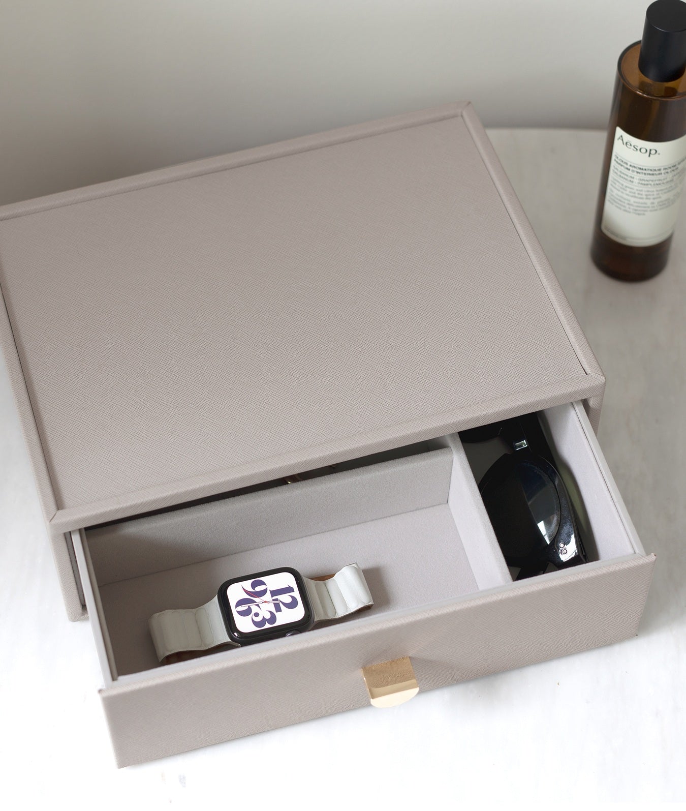 Taupe Classic Jewellery Box Accessory Drawer