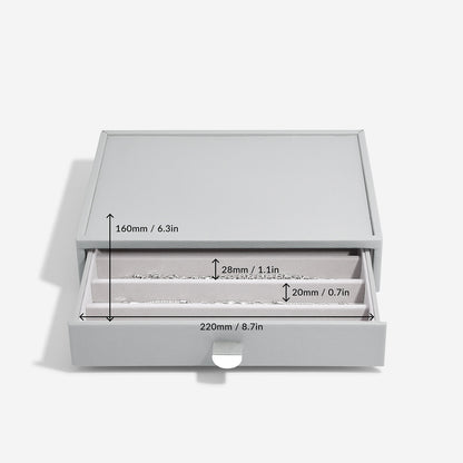 Pebble Grey Classic Jewellery Box Necklace Drawer