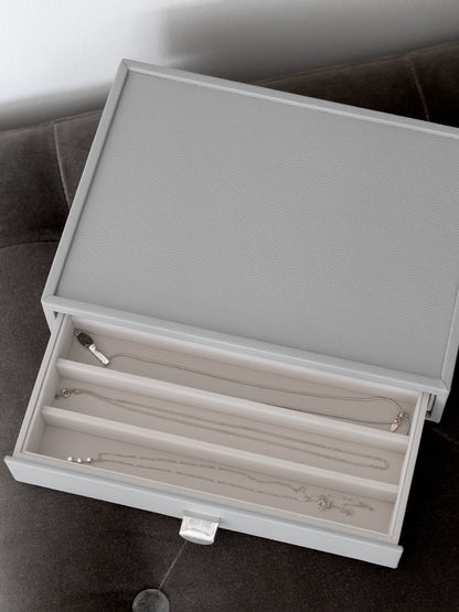 Pebble Grey Classic Jewellery Box Necklace Drawer