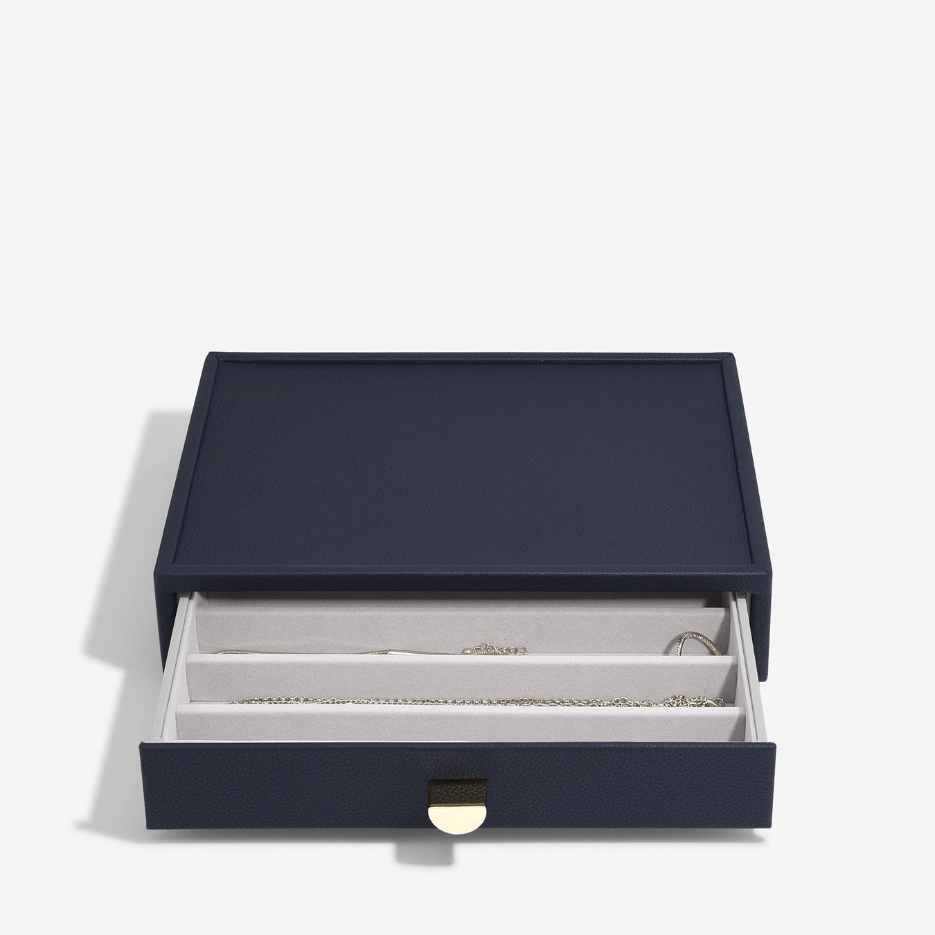 Navy Classic Jewellery Box Necklace Drawer