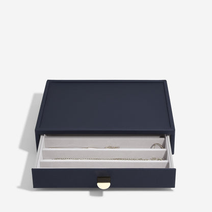 Navy Classic Jewellery Box Necklace Drawer
