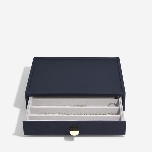 Navy Classic Jewellery Box Necklace Drawer