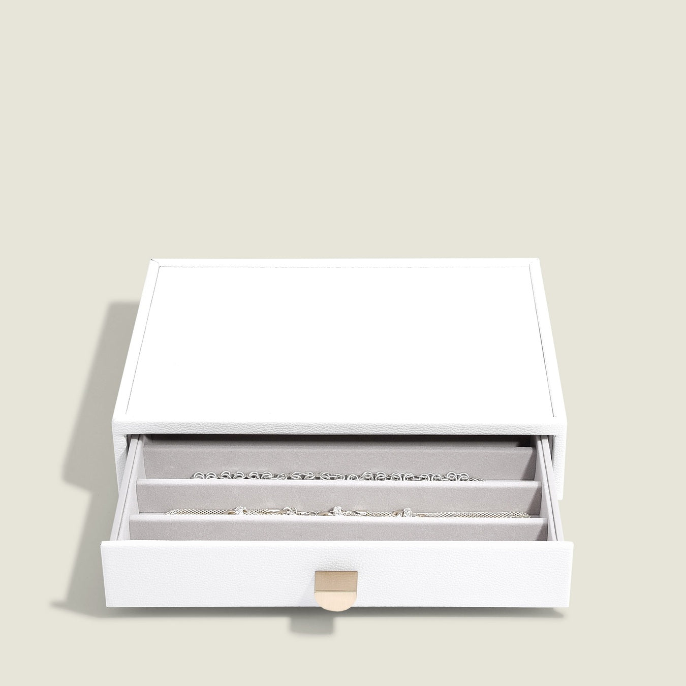 White Classic Jewellery Box Necklace Drawer