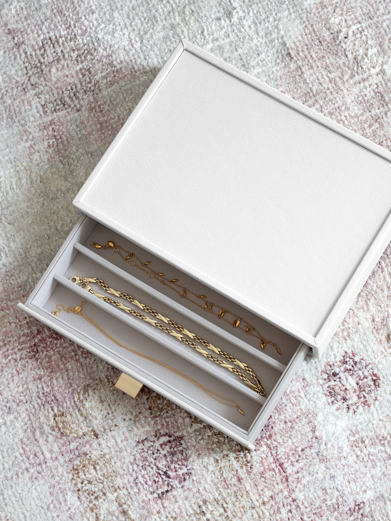 White Classic Jewellery Box Necklace Drawer