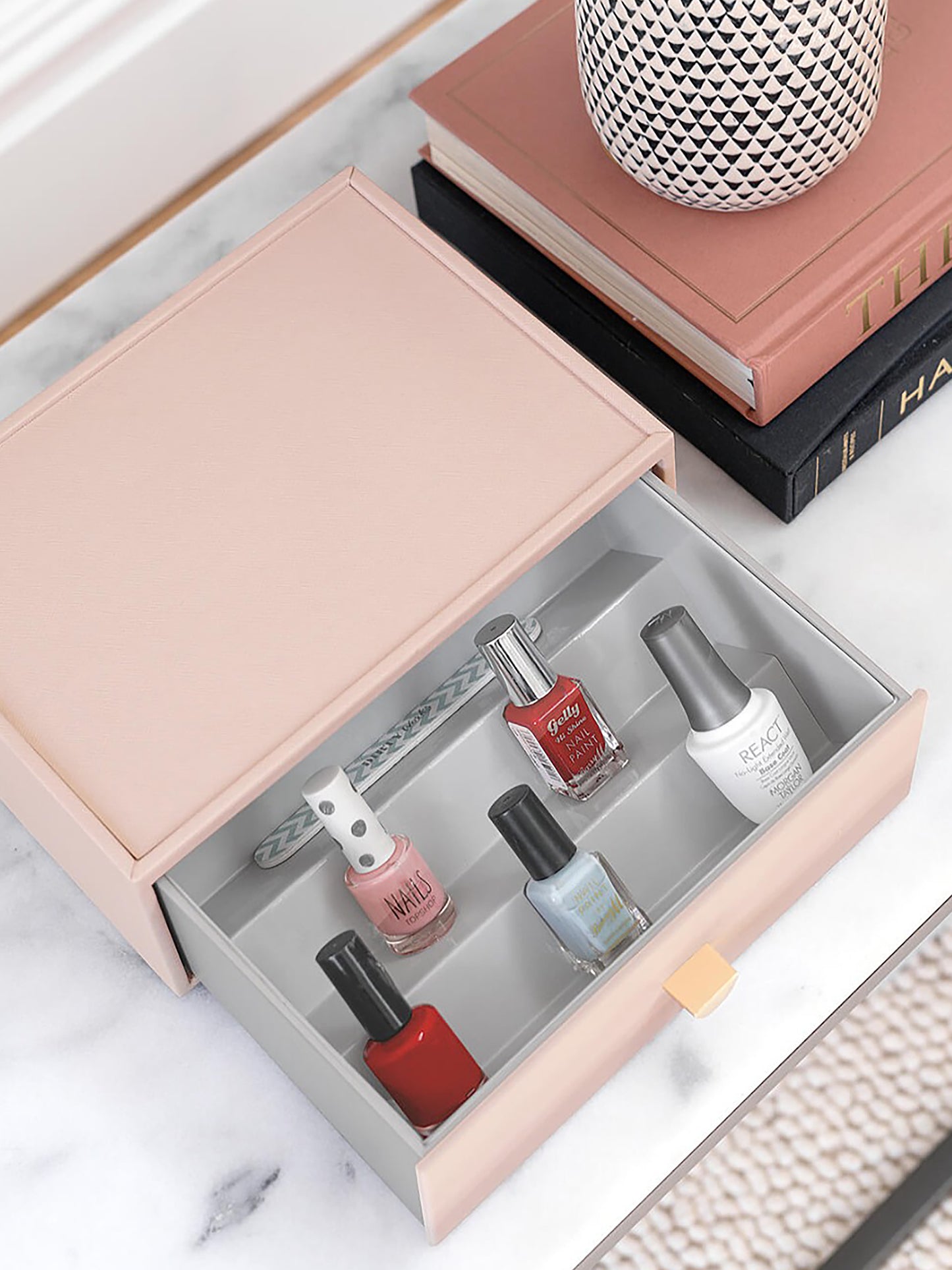 Blush Pink Classic Nail Polish Drawer