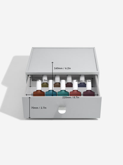 Pebble Grey Classic Nail Polish Drawer