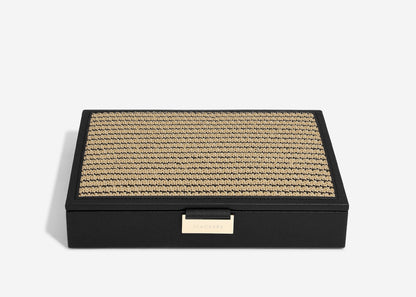 Black Raffia Classic Jewellery Box Lid