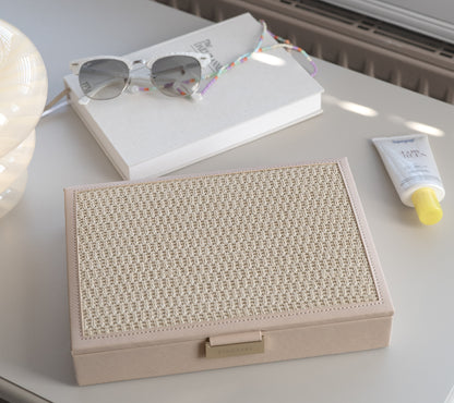 Blush Raffia Classic Jewellery Box Lid