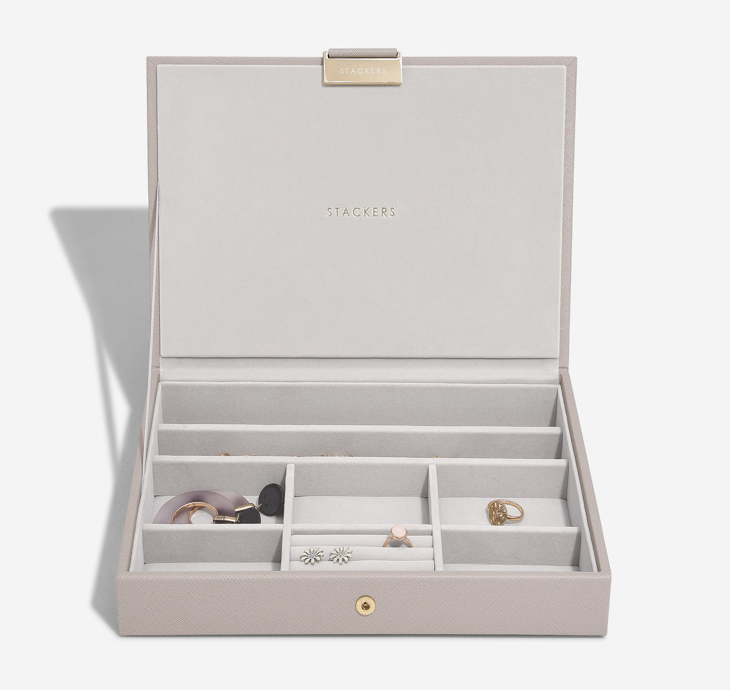 Taupe Raffia Classic Jewellery Box Lid