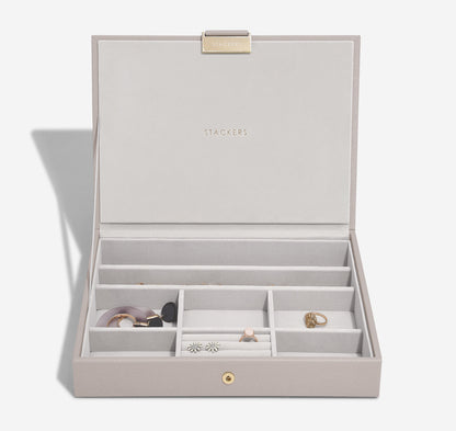 Taupe Raffia Classic Jewellery Box Lid