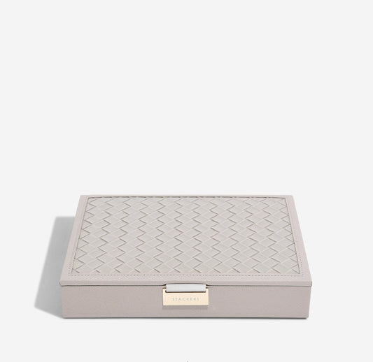 Taupe Woven Classic Jewellery Box Lid