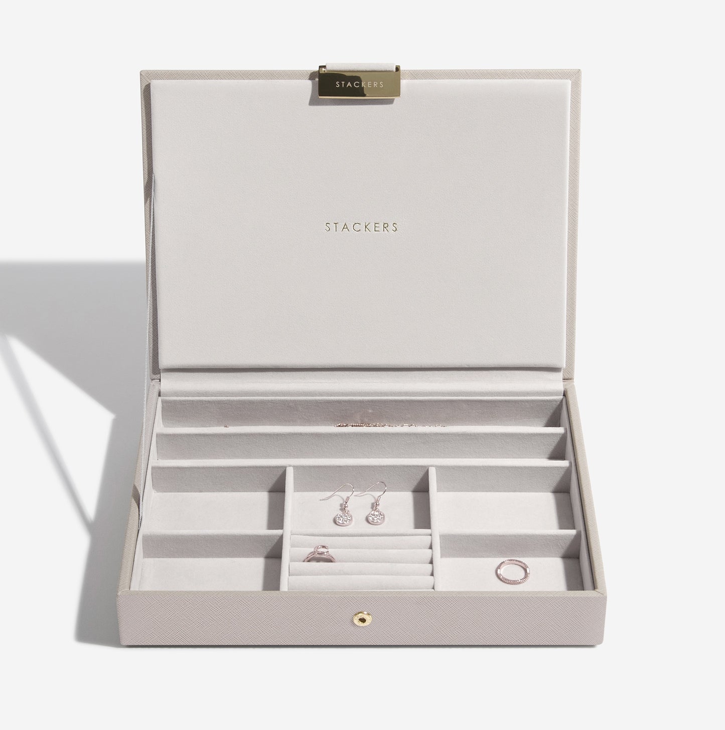 Taupe Woven Classic Jewellery Box Lid