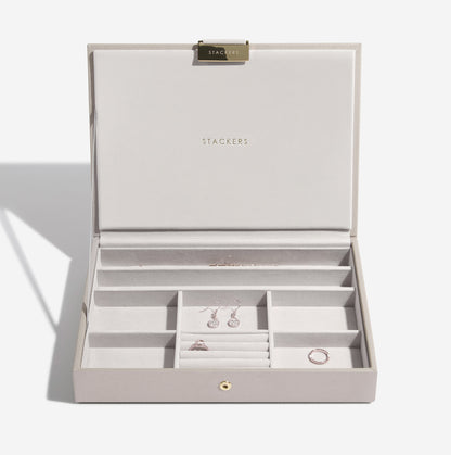 Taupe Woven Classic Jewellery Box Lid