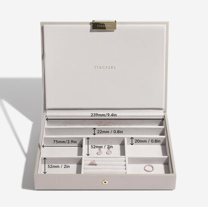 Taupe Woven Classic Jewellery Box Lid
