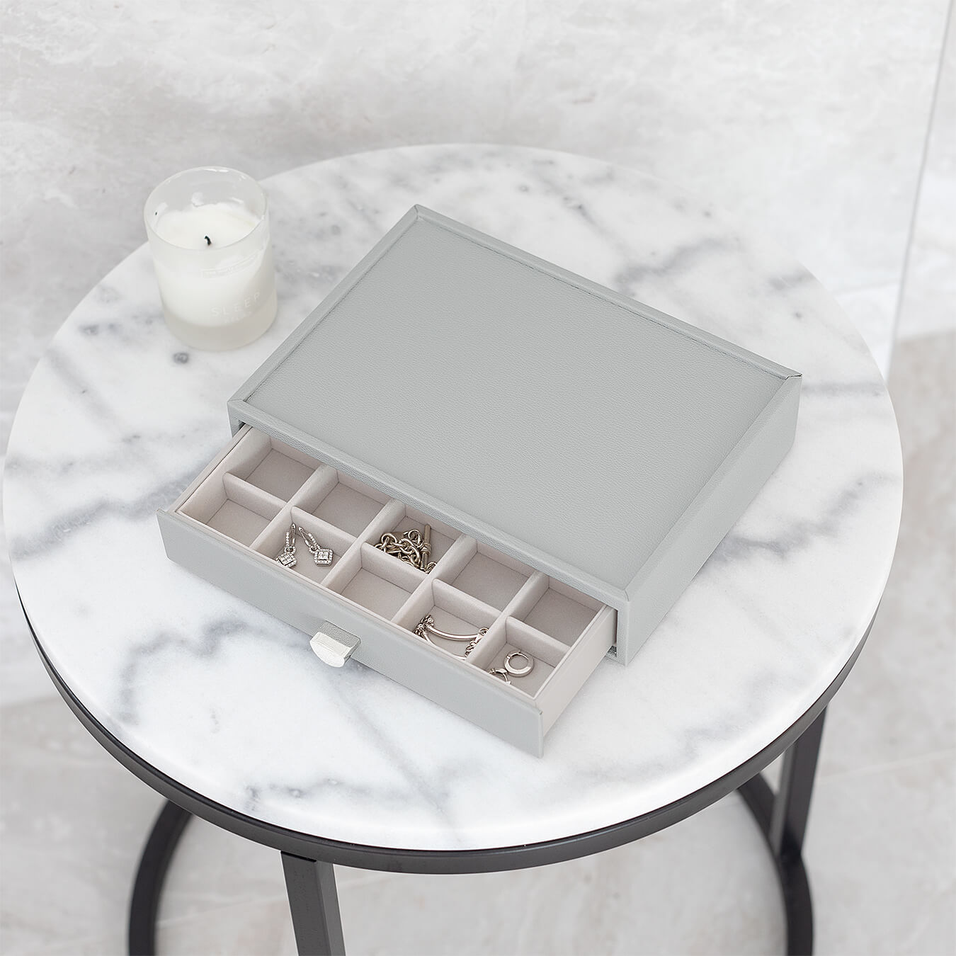 Grey Classic Jewellery Box Trinket Drawer
