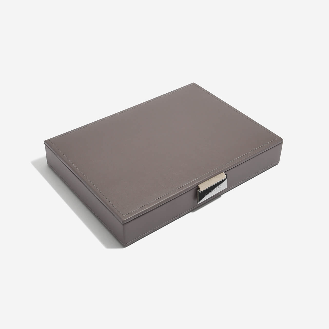 Mink coloured jewelry box on a white background