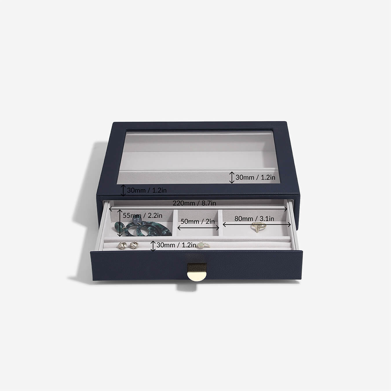 Navy Classic Jewellery Box Display Drawer