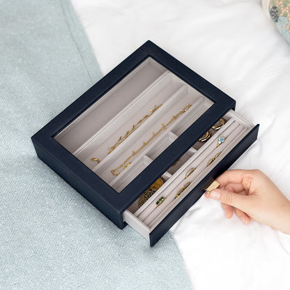 Navy Classic Jewellery Box Display Drawer