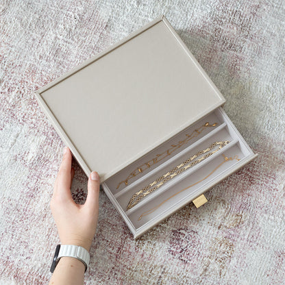 Oatmeal Classic Jewellery Box Necklace Drawer