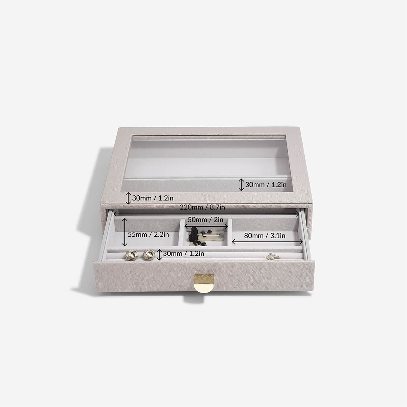Taupe Classic Jewellery Box Display Drawer