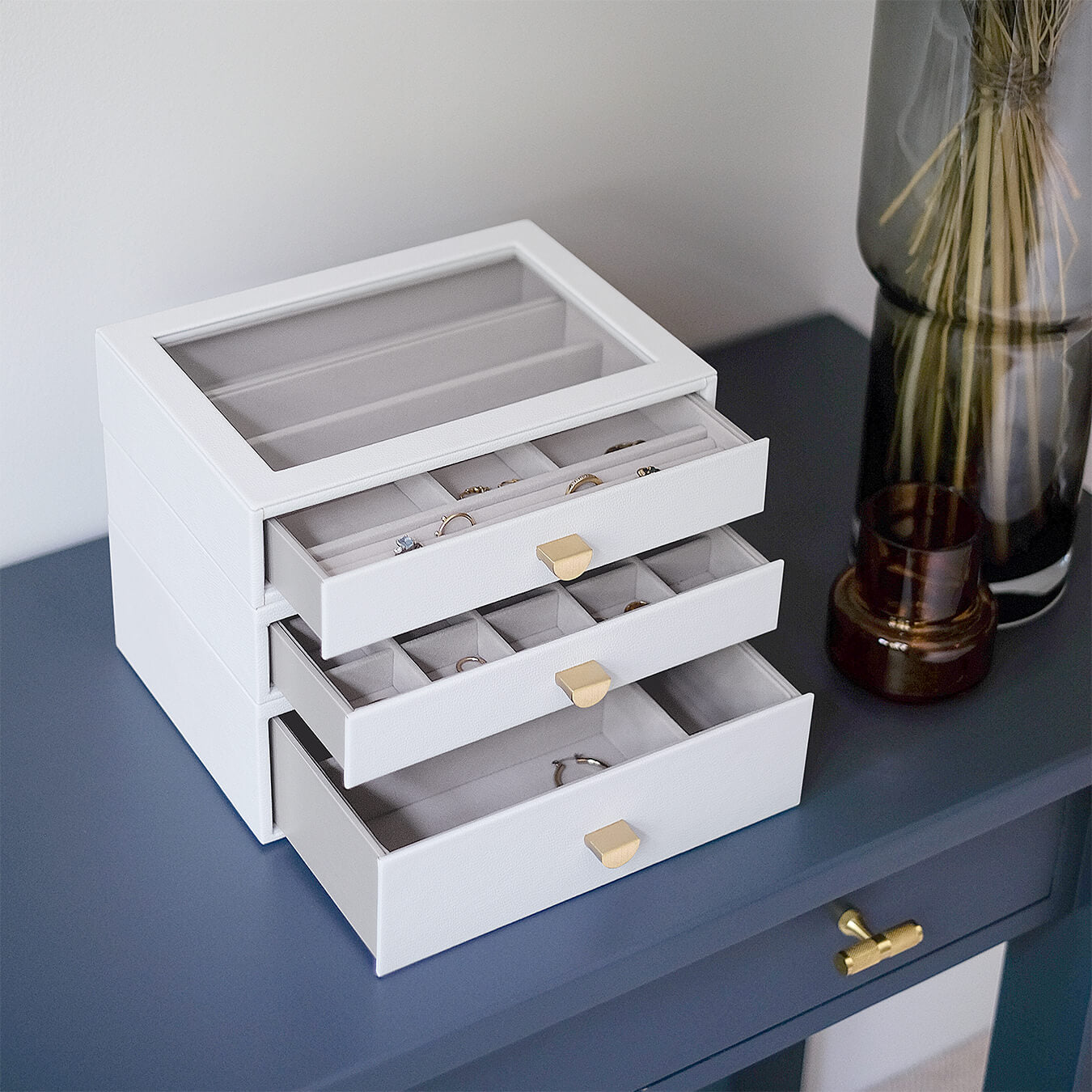White Classic Jewellery Box Trinket Drawer
